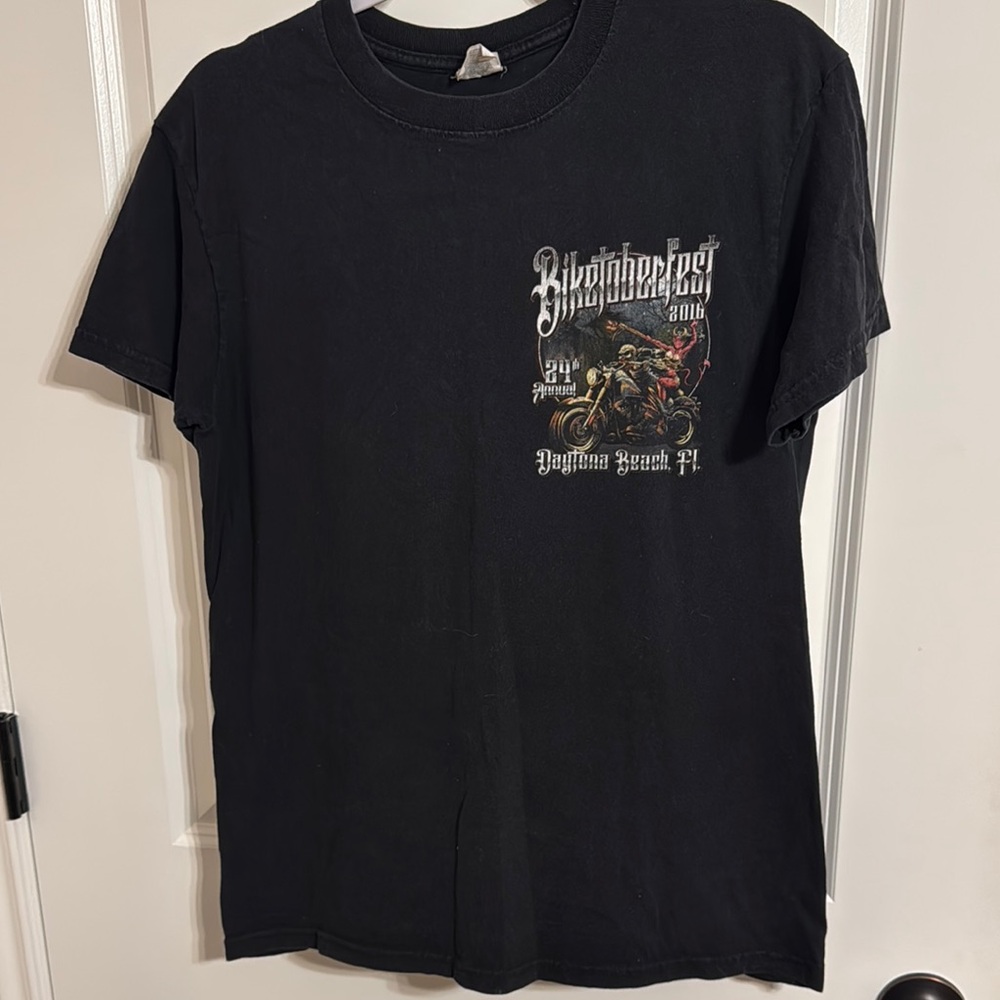 Black Short Sleeve Tee with Graphic Design